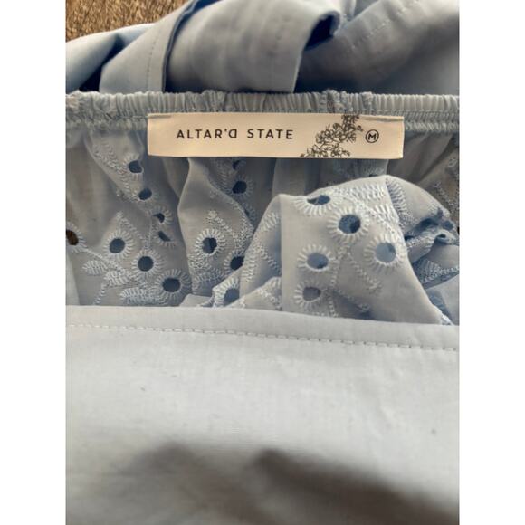 Alter'd State Light Blue Eyelet Puff Sleeve Top - Picture 3 of 5